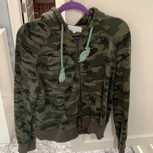 Camouflage Zip Up Sweatshirt